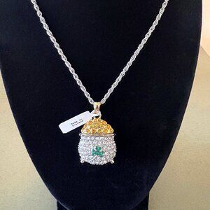 Crystal Pot of Gold Pendant